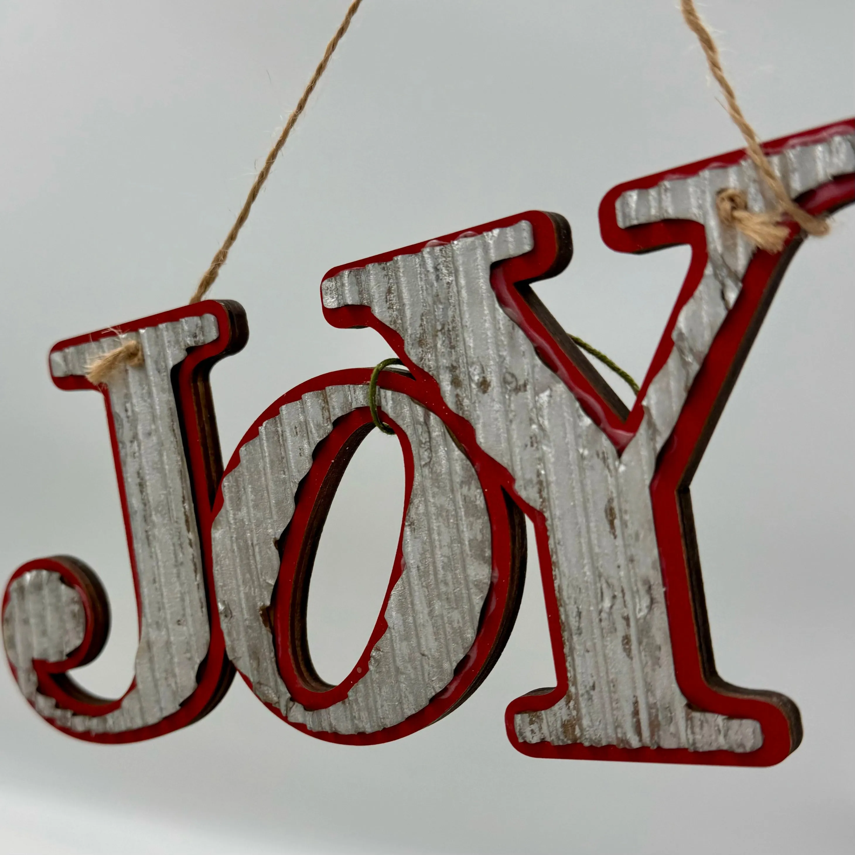 11"-7" Wooden Sign with Metal Letter- Joy & Noel