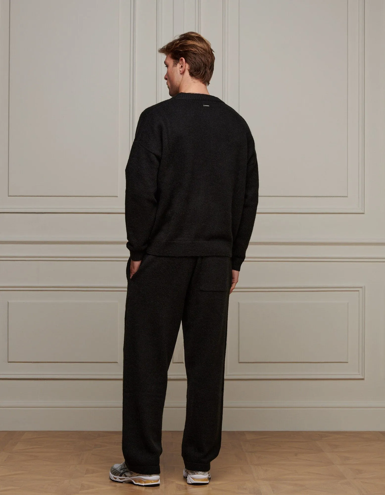 Black Cropped Mohair Knit Jumper