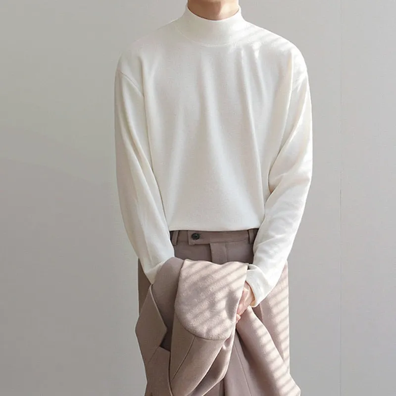 Classic Velvet Turtleneck Men's Loose Fit Sweater