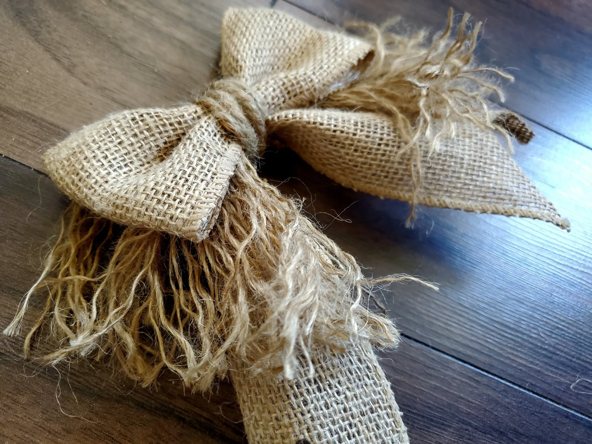 Hand Made Burlap Bow | Burlap   Fringe