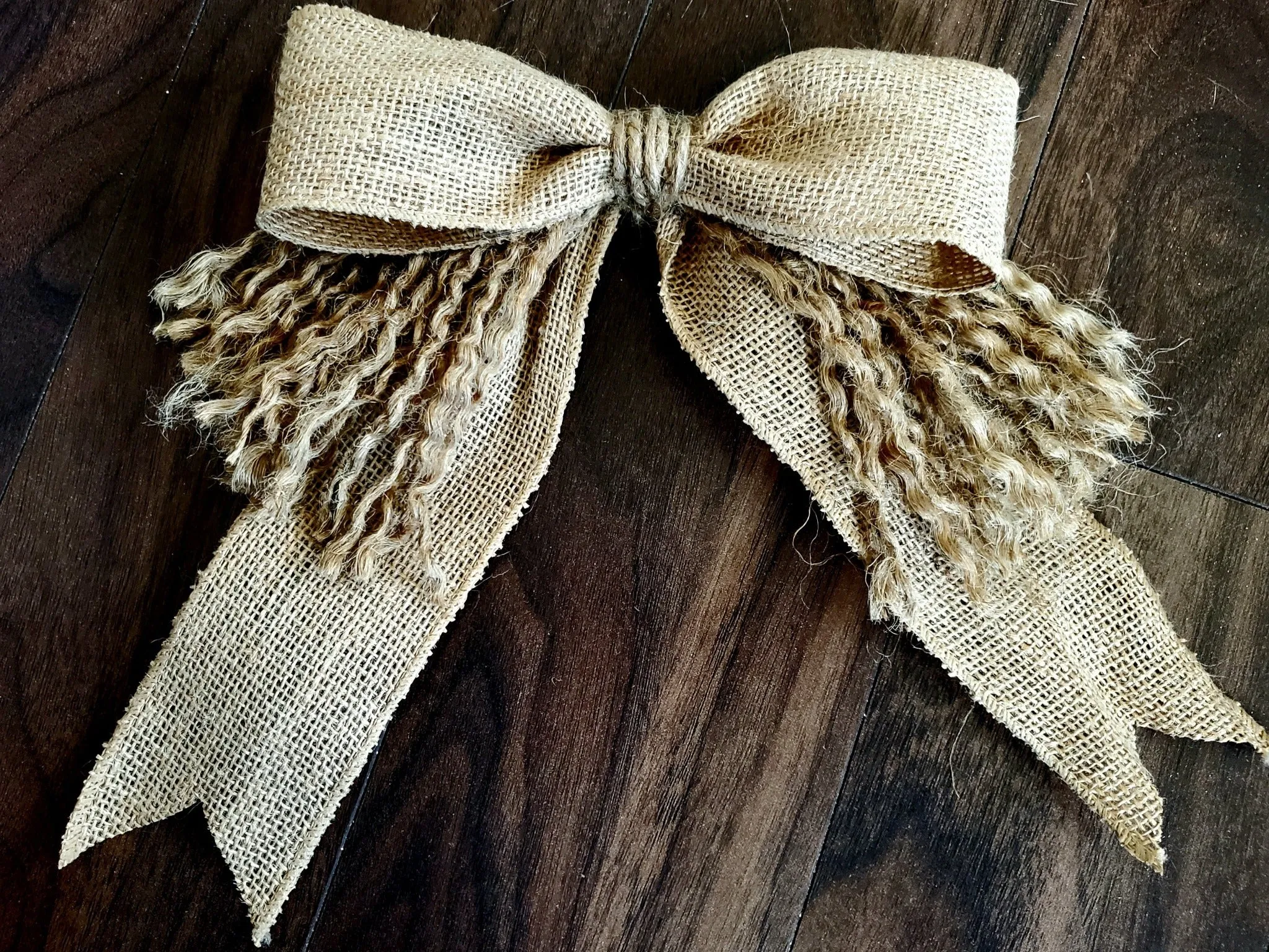 Hand Made Burlap Bow | Burlap   Fringe