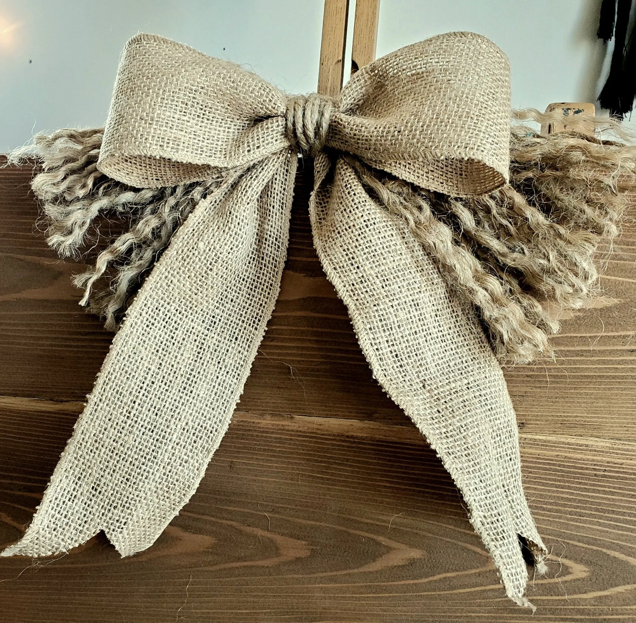 Hand Made Burlap Bow | Burlap   Fringe