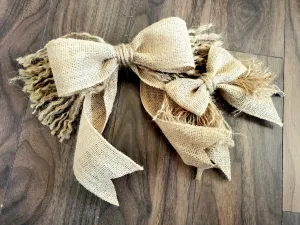 Hand Made Burlap Bow | Burlap   Fringe