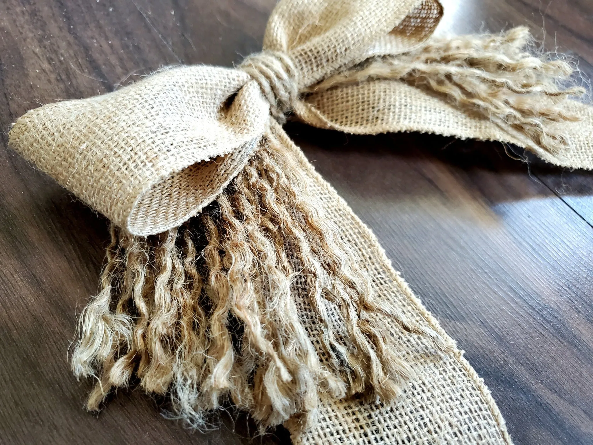 Hand Made Burlap Bow | Burlap   Fringe
