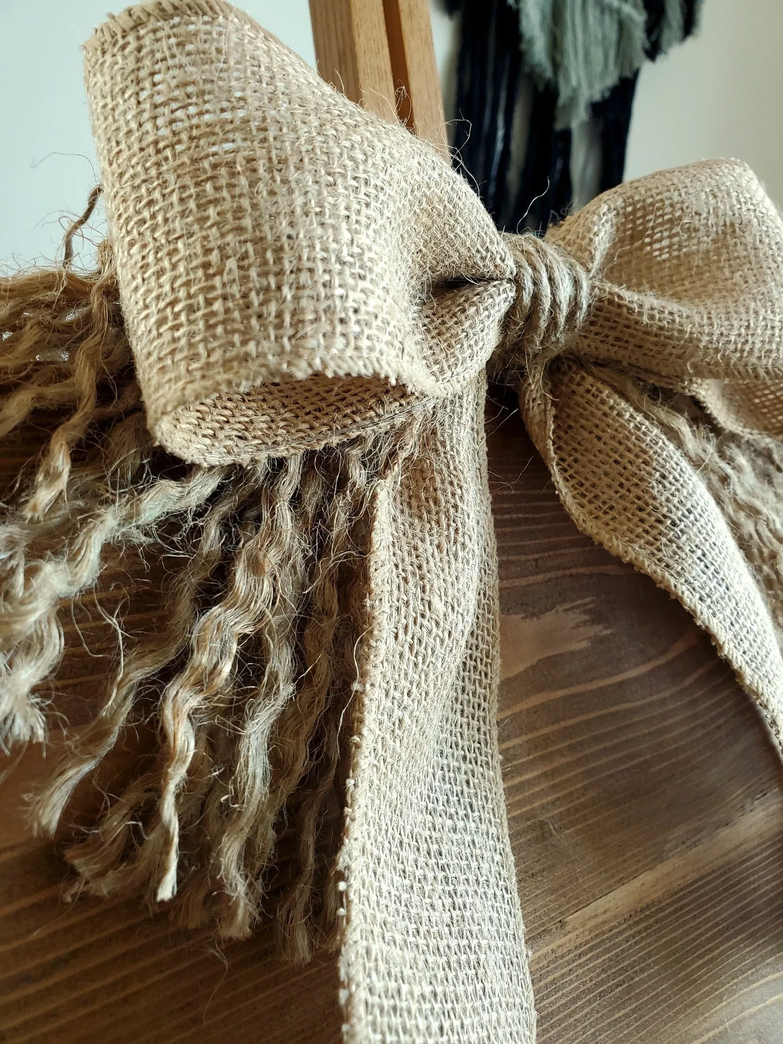 Hand Made Burlap Bow | Burlap   Fringe