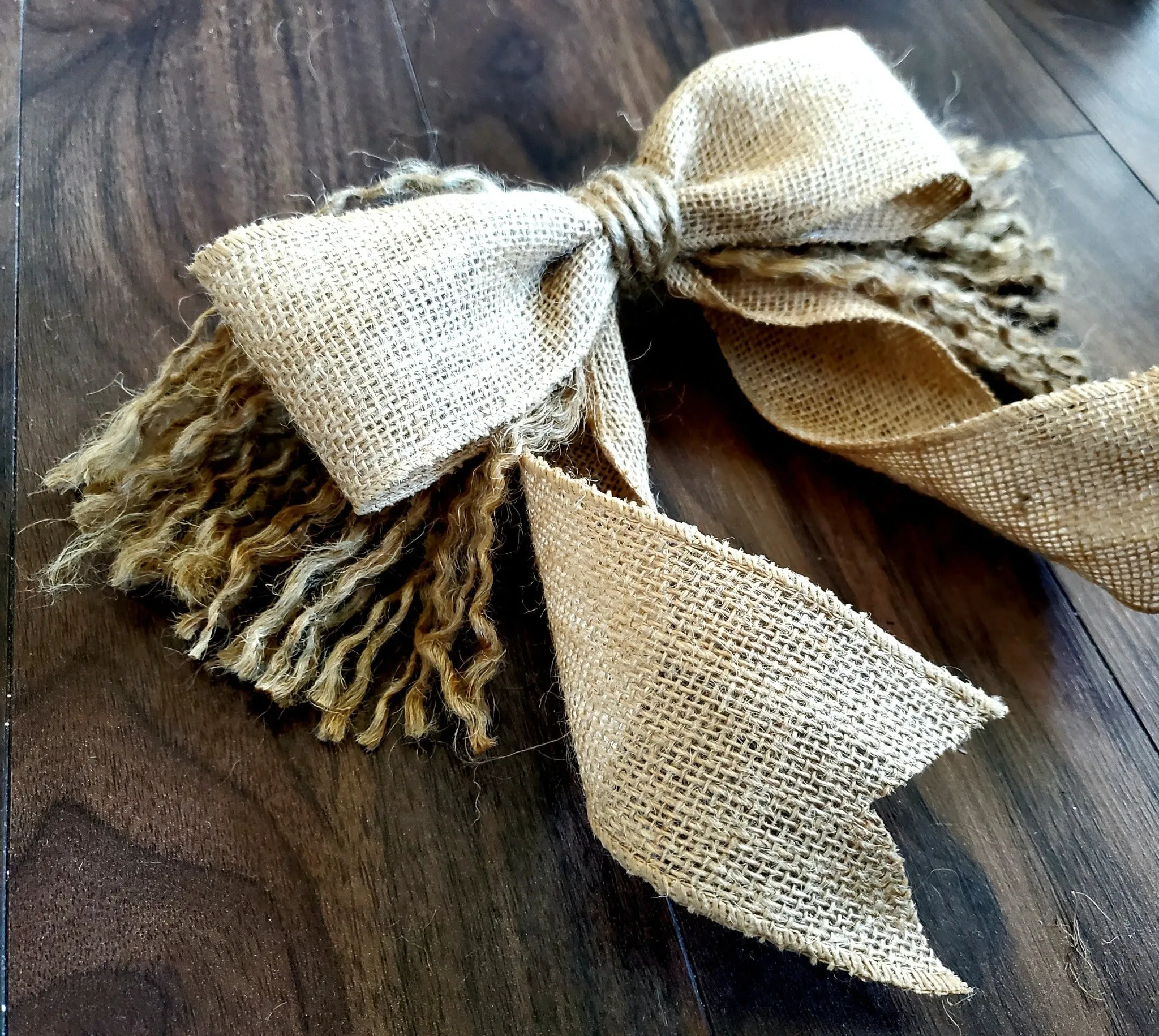 Hand Made Burlap Bow | Burlap   Fringe