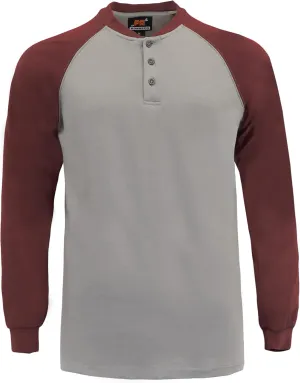 KONRECO FR Shirts for Men Flame Resistant/Fire Retardant CAT2 7oz Cotton Two Tone & Henley Shirt
