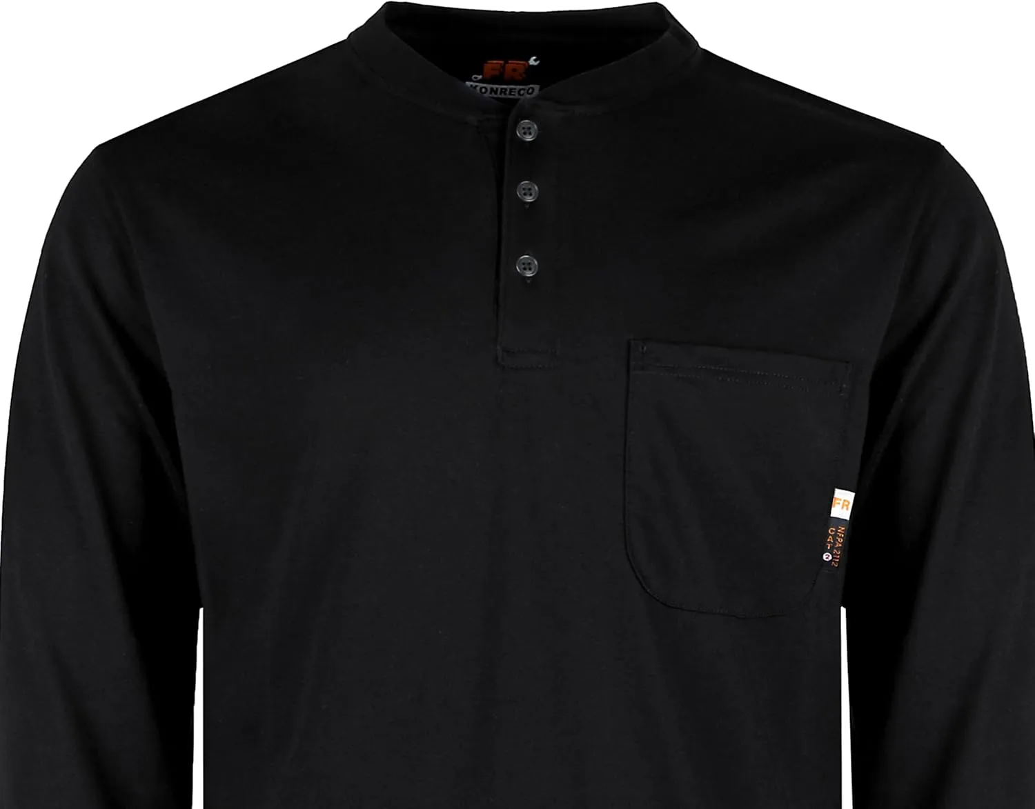 KONRECO FR Shirts for Men Flame Resistant/Fire Retardant CAT2 7oz Cotton Two Tone & Henley Shirt