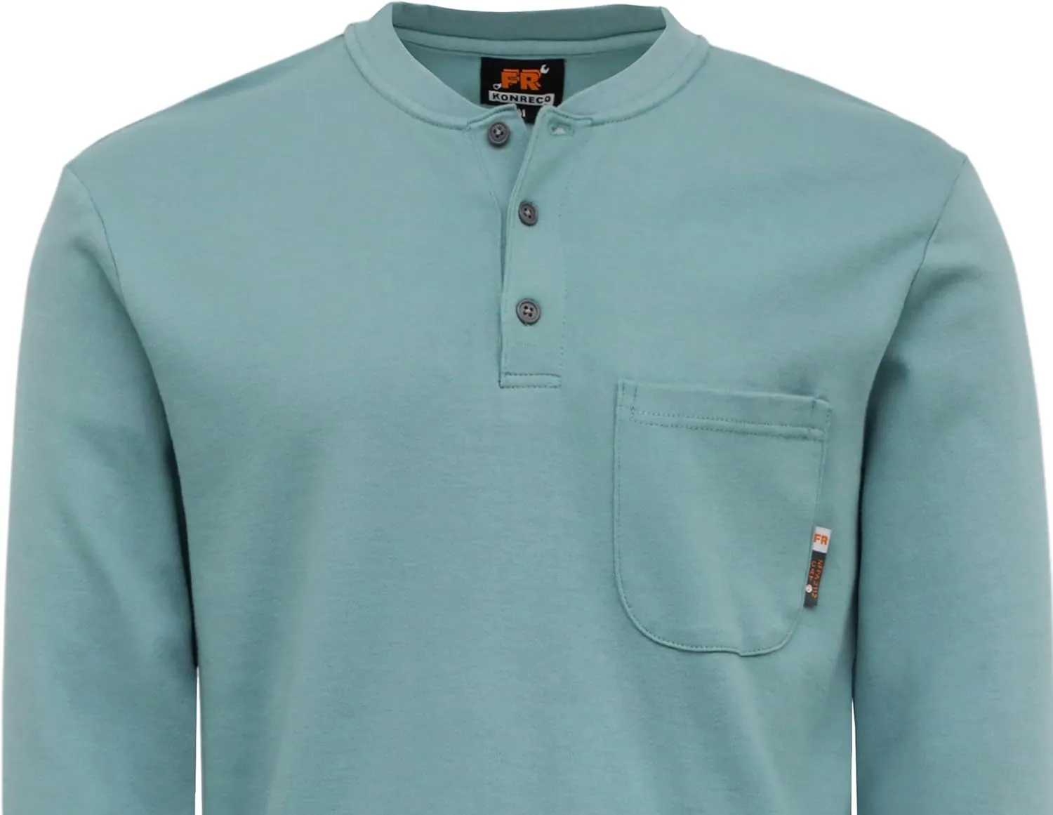 KONRECO FR Shirts for Men Flame Resistant/Fire Retardant CAT2 7oz Cotton Two Tone & Henley Shirt