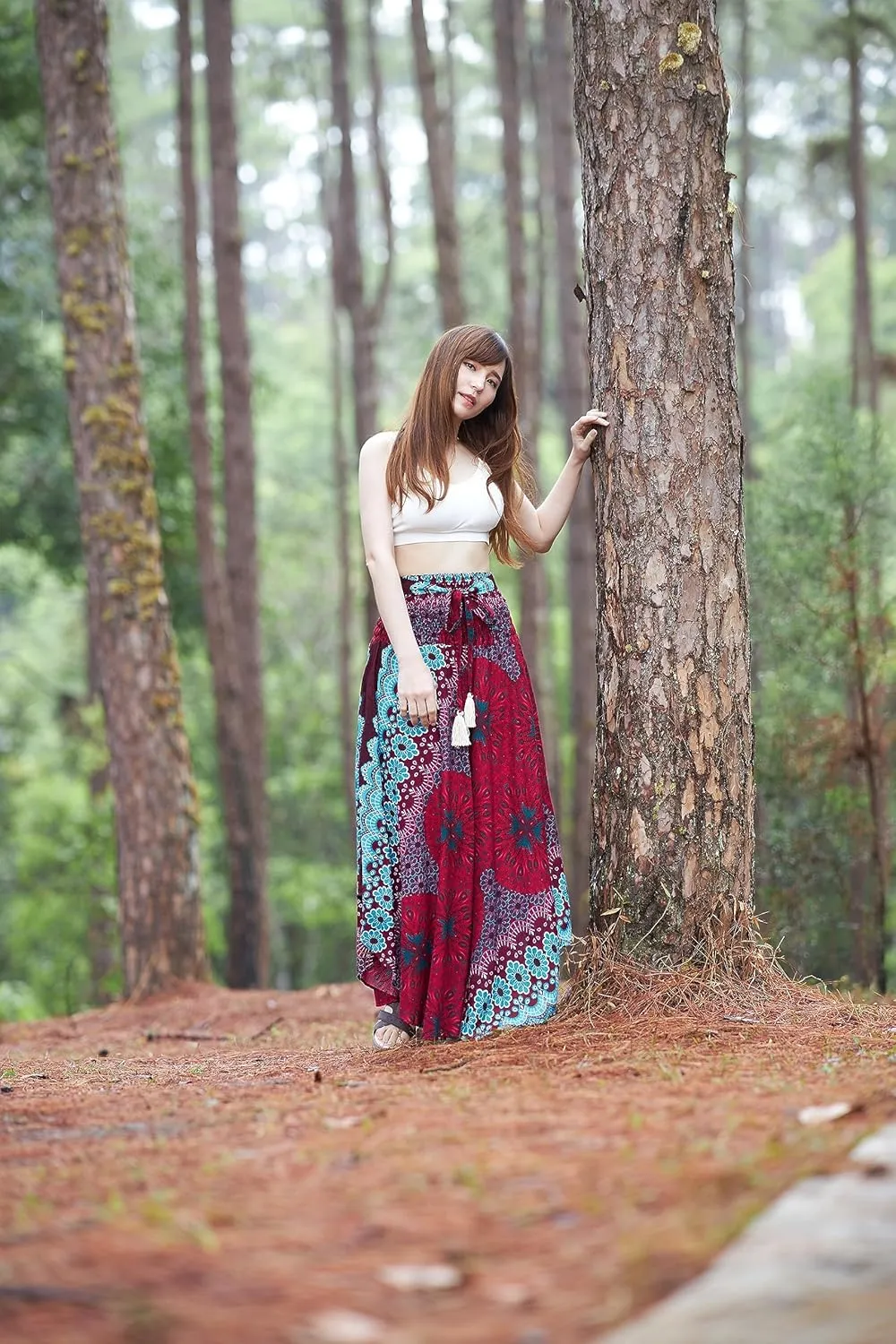 Lannaclothesdesign Women's Long Maxi Skirt Bohemian Gypsy Hippie Style Clothing Boho Skirts