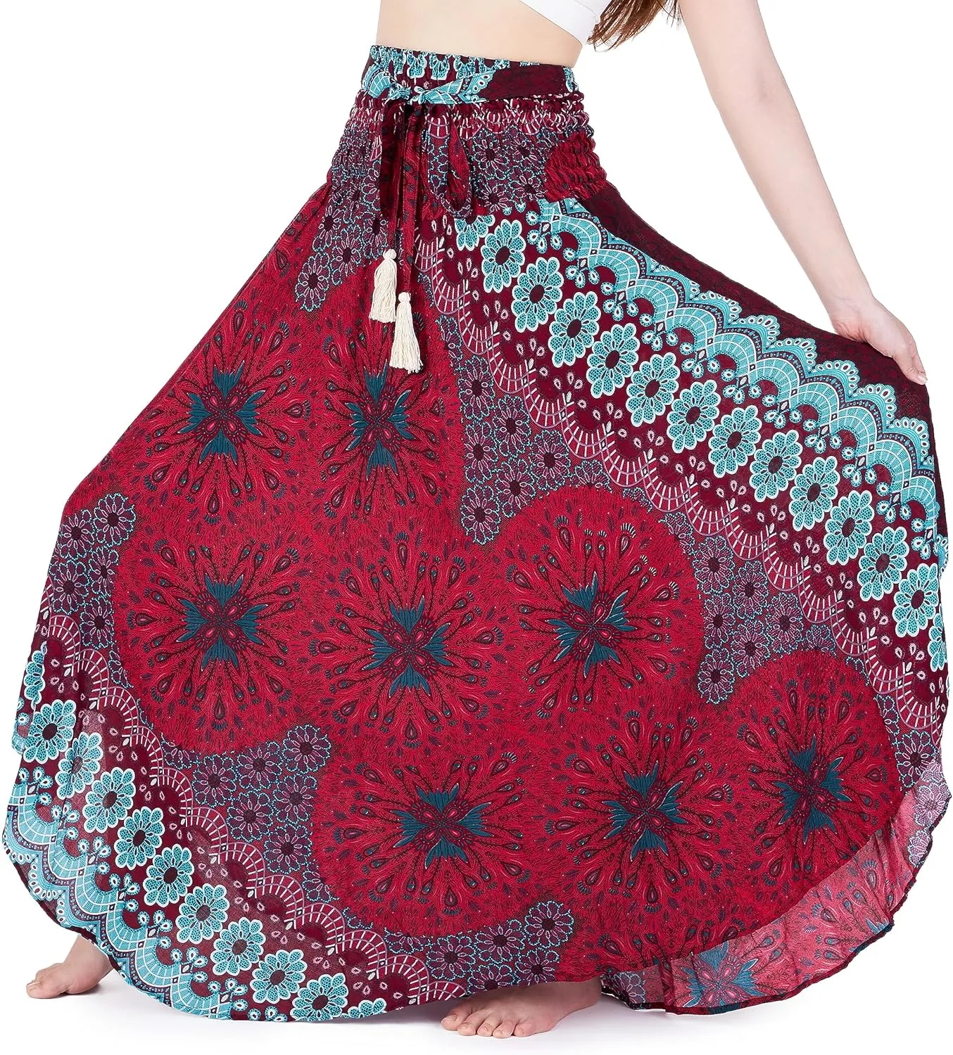 Lannaclothesdesign Women's Long Maxi Skirt Bohemian Gypsy Hippie Style Clothing Boho Skirts