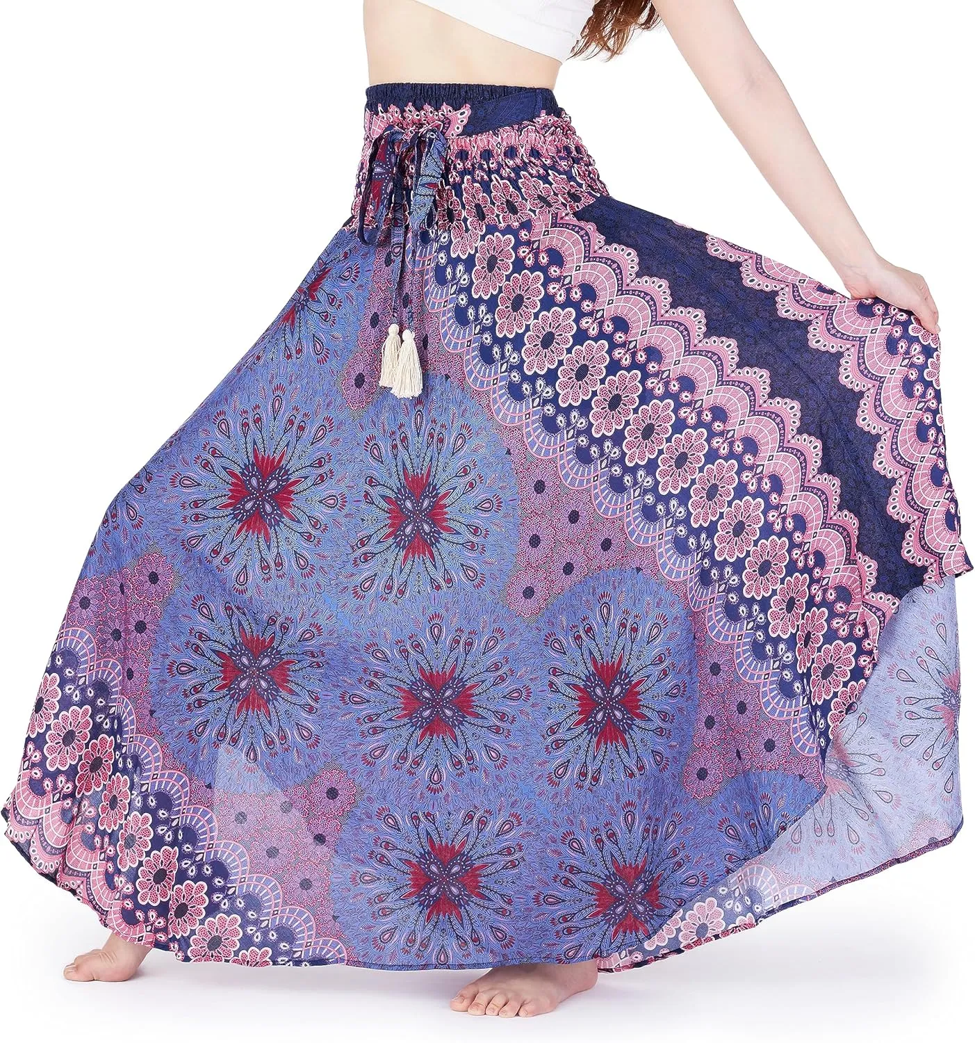 Lannaclothesdesign Women's Long Maxi Skirt Bohemian Gypsy Hippie Style Clothing Boho Skirts