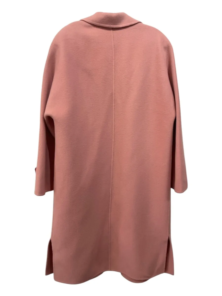 Linda Allard Ellen Tracy Size 4 Pink Wool Blend Open Front Pockets Trench Coat
