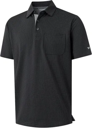 M MAELREG Mens Polo Shirts Short Sleeve Dry Fit Jacquard Performance Moisture Wicking Casual Pocket Golf Shirts for Men