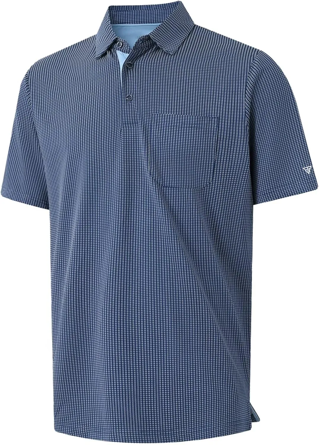M MAELREG Mens Polo Shirts Short Sleeve Dry Fit Jacquard Performance Moisture Wicking Casual Pocket Golf Shirts for Men