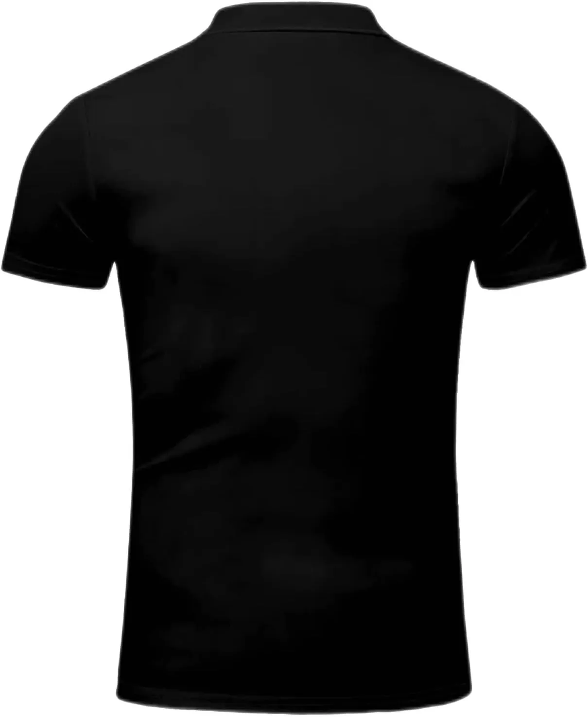 Men's Long Sleeve Polo Shirt Printed Zip Up Casual Slim Fit Golf Shirts Tops