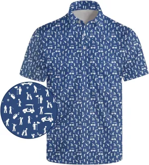 Mens Polo Shirts Short Sleeve Funny Printed Performance Moisture Wicking Quick Dry Mens Golf Shirts