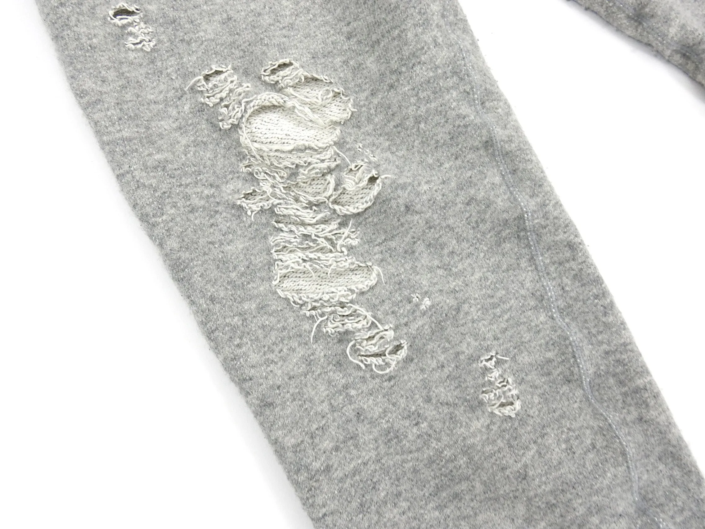 Miharayasuhiro Grey Cropped Distressed Joggers - M