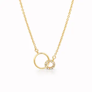 Mother and Daughter Linked Together Hoop Necklace