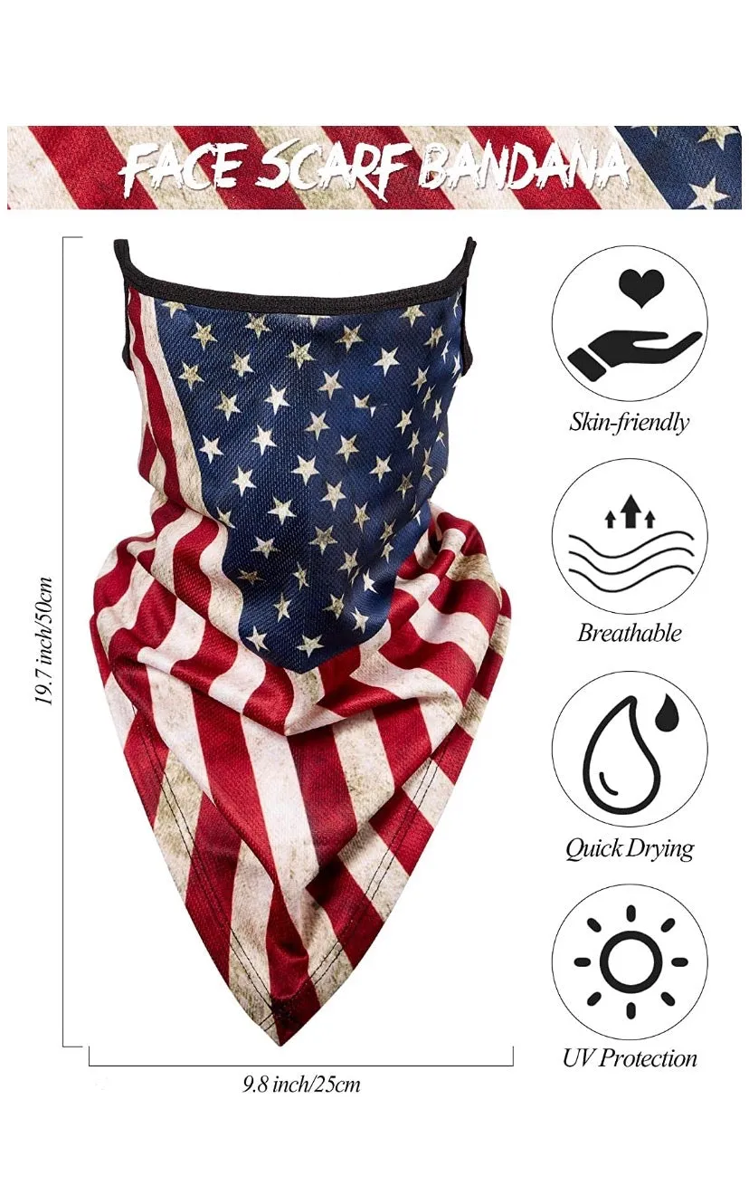 MSK05 Multiway American Flag Ear Loops Face Covering Mixed Pattern (12pcs/1pk)