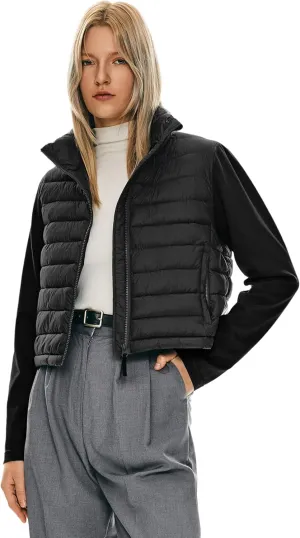 Orolay Women's Lightweight Insulated Hiking Jacket Quilted Puffer Hybrid Coats Breathable Softshell Warm Fall Outerwear