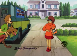 Scooby-Doo on Zombie Island Original Production Cel With Matching Drawings Signed by Bob Singer: Scooby, Shaggy, Velma