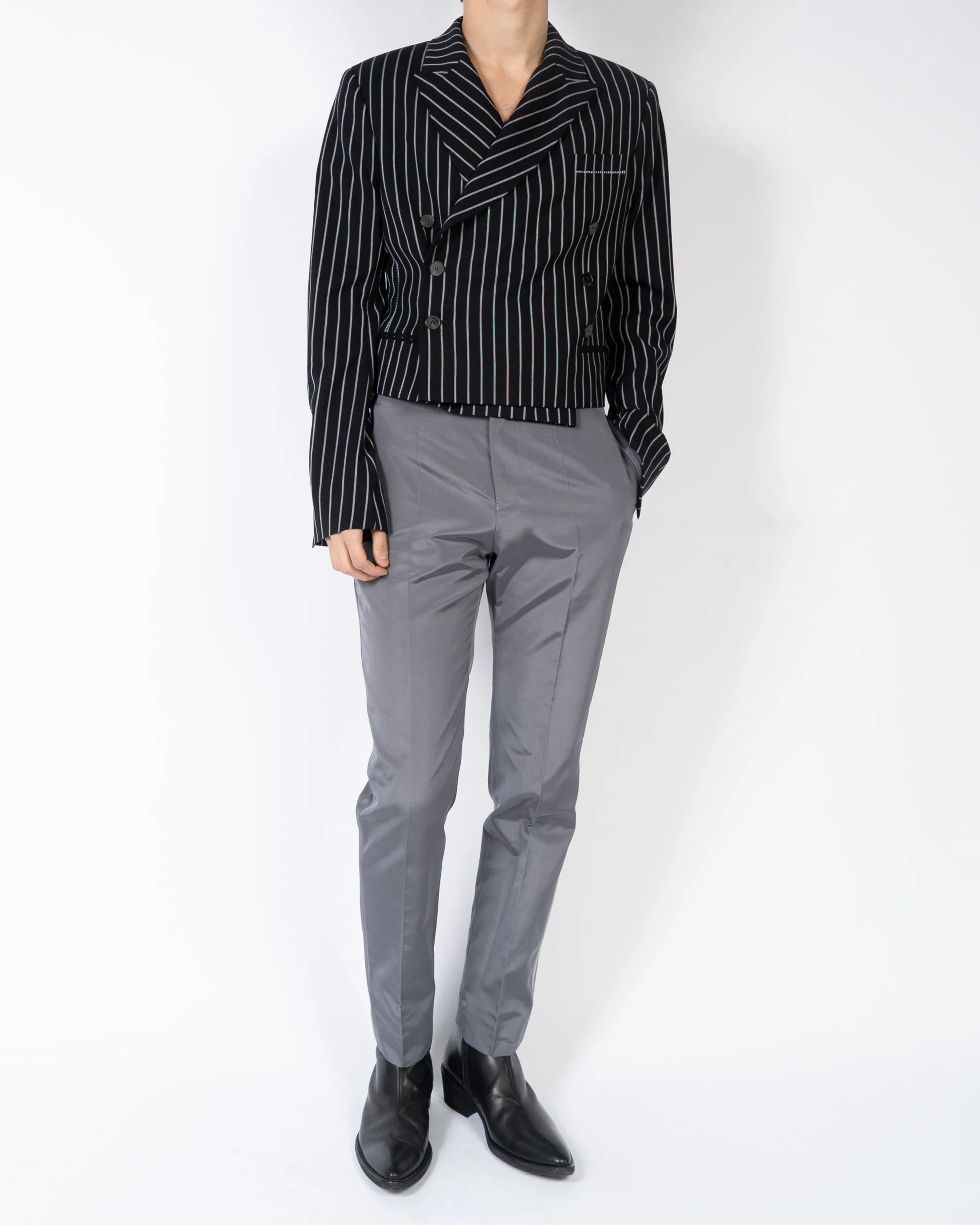 SS18 Black & White Cropped Double Breasted Blazer Sample