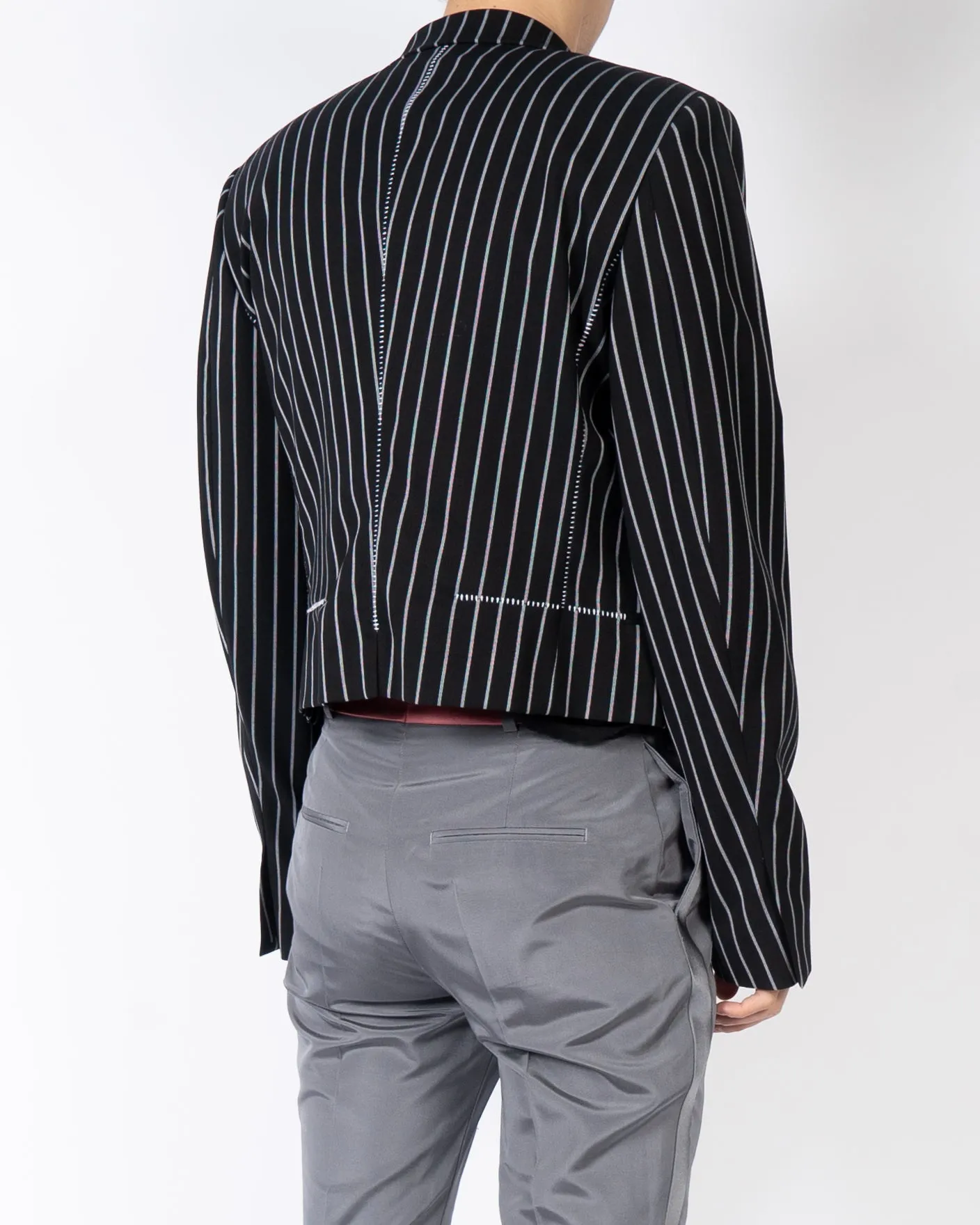 SS18 Black & White Cropped Double Breasted Blazer Sample
