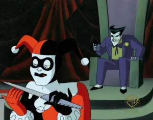 The New Batman Adventures Original Production Cel on Original Background: Harley Quinn and Joker