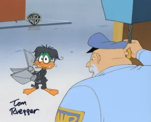 Tiny Toon Adventures Original Production Cel Signed by Tom Ruegger: Plucky Duck and Ralph