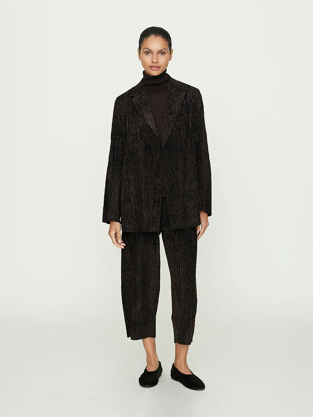 Velvet Ribs Jacket in Brown