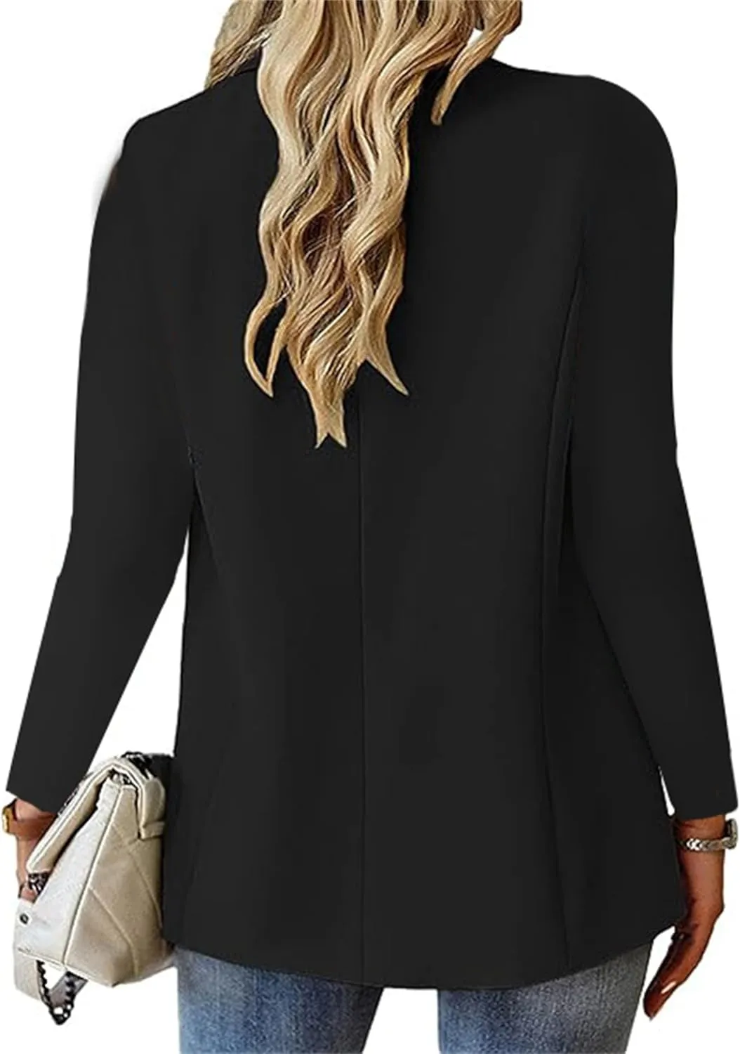 Women's Blazer Open Front Casual Bussiness Blazers Notch Collar Work Office Suit Jackets Long Sleeve Lapel Jacket