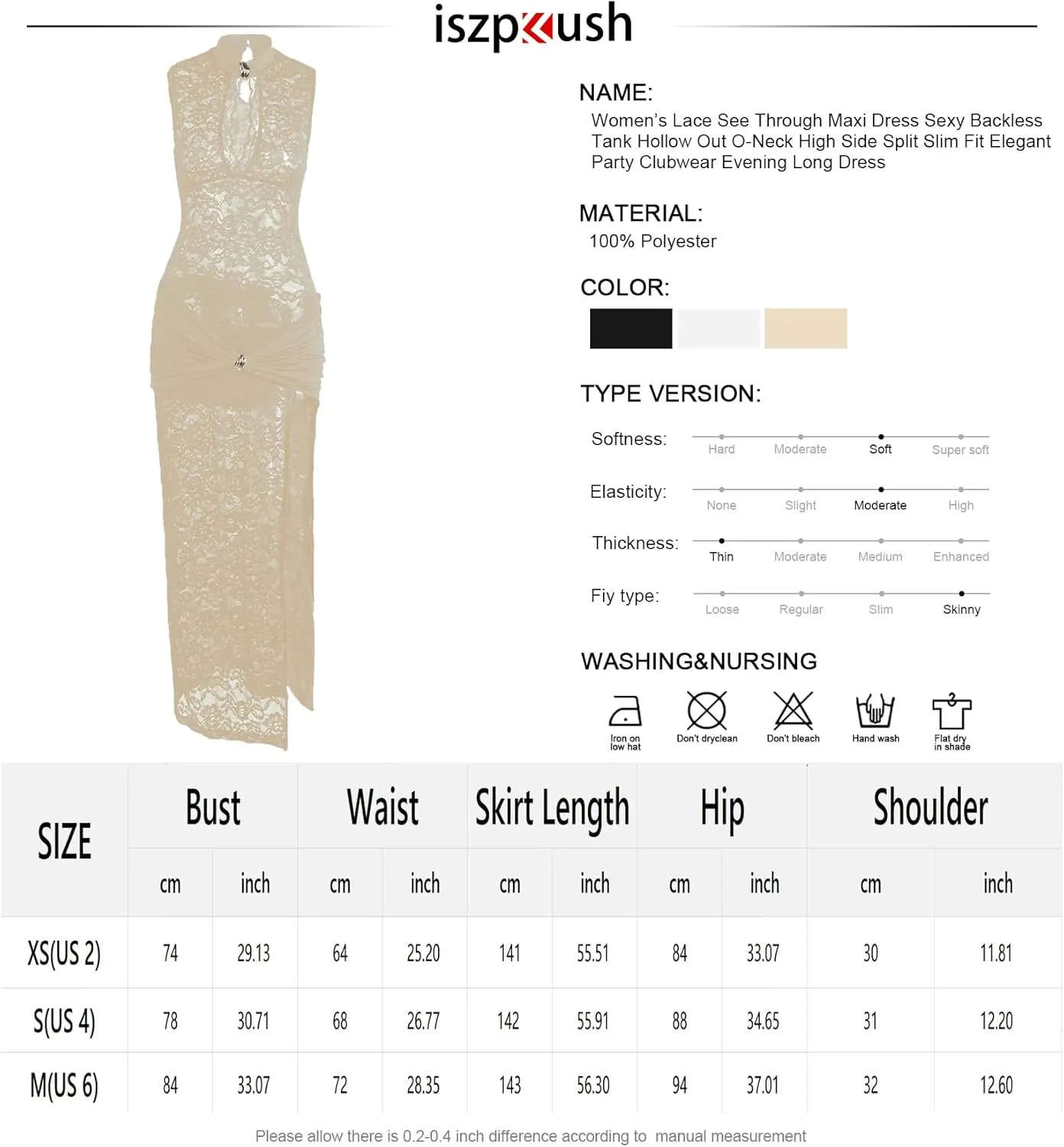 Womens Lace See Through Maxi Dress Backless Hollow Out O-Neck High Side Split Elegant Party Clubwear Evening Long Dress